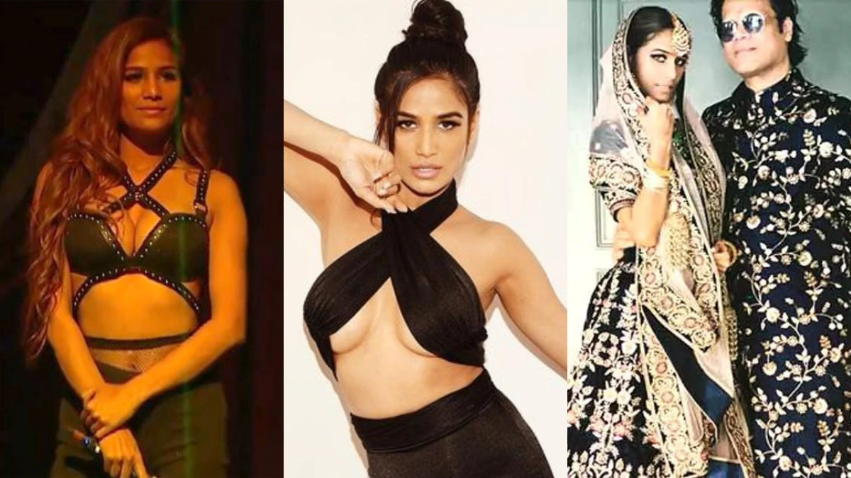 Poonam Pandey performing a risky stunt for an upcoming project.