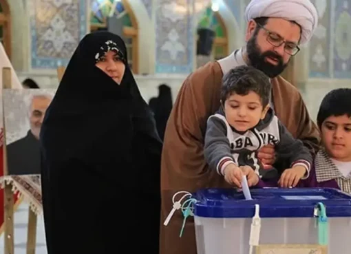 iran's 2024 elections: Ballot box with Iran flag overlay, symbolizing the pivotal 2024 Iranian elections.